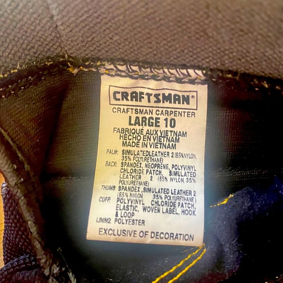 🔨CRAFTSMAN🔨 CARPENTER GLOVES EUC 🧤 - Picture 8 of 11